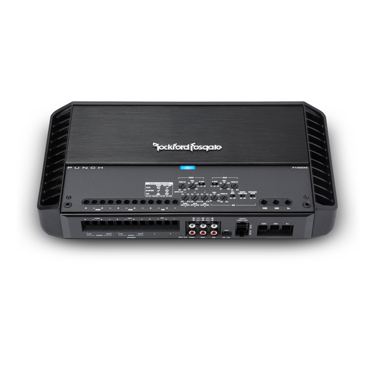 Amplificador punch de 5 canales CLASS-BD de 1000 vatios.