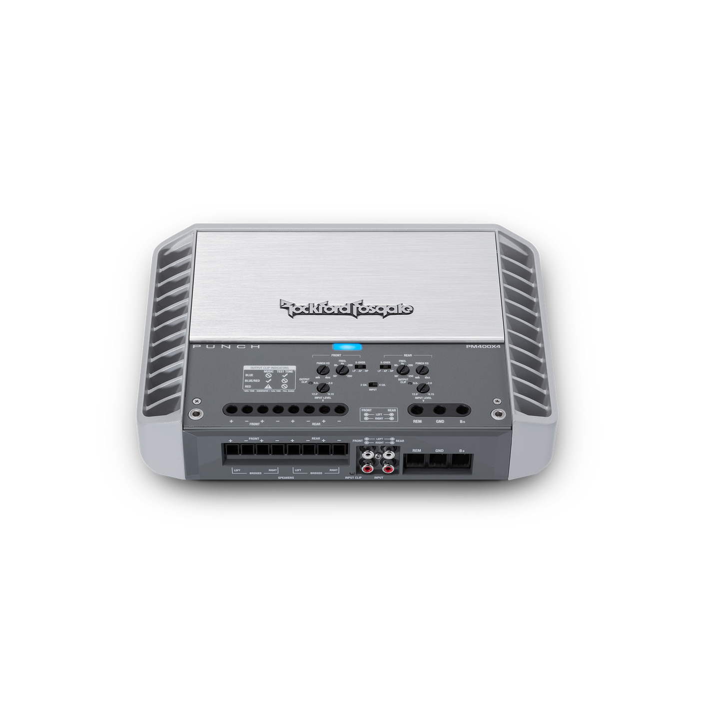 Amplificador Punch Marine de 400 vatios y 4 canales.