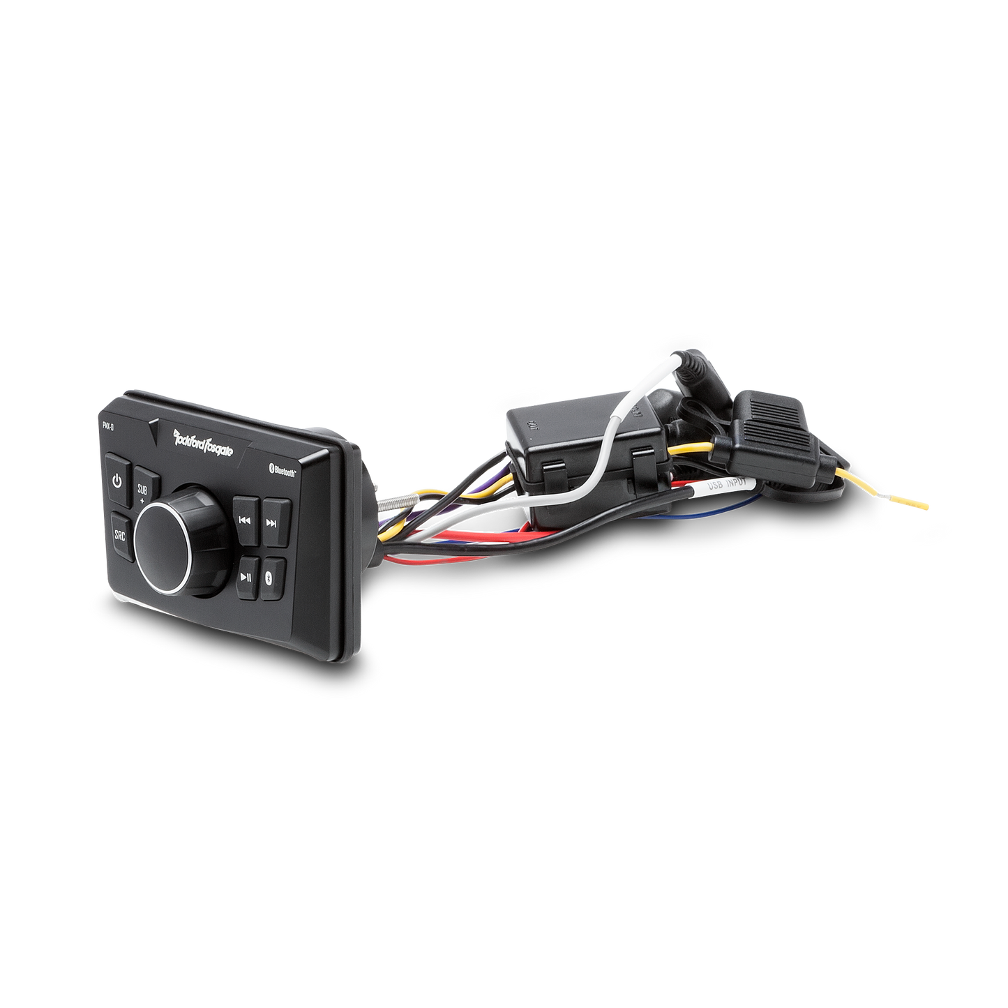 Autoestéreo Marino Ultra compacto Rockford Fosgate PMX-0 Bluetooth USB Auxiliar Trasero